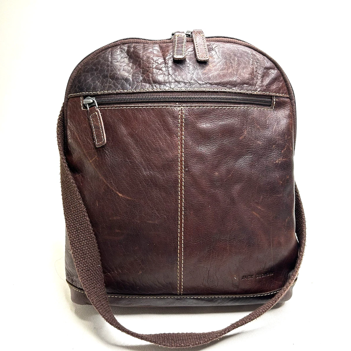 Jack Georges Backpack Embossed Tooled Genuine Leather Brown Purse Bag Amazon.com: Jack Georges Voyager Professional Backpack #7516  main image 4