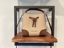 Excellent Condition Michael Kors Beige And Tan Small Mercer Bucket Bag