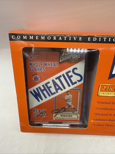 Lou Gehrig Wheaties 75th Collectibles Mini Cereal Box 24K Gold Signature In Case - Picture 2 of 3