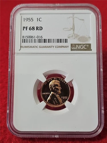 1955 LINCOLN WHEAT BACK PENNY    NGC PF 68 RD                           #T0602