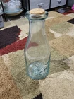 VINTAGE RARE GLASS MILK BOTTLE 1890 COW ICON CORK TOP LARGE!!!