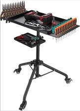 Rolling Tool Cart Adjustable Mobile Work Table 24-35in Utility Tray, fast ship