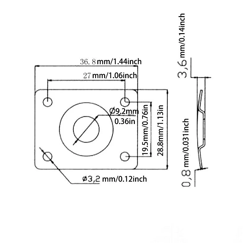 Output Jack Plate Compatible with Les Paul LP Tele Style Electric Guitar Bass - Image 2 of 4