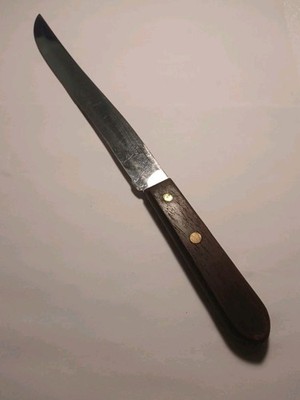 GENEVA FORGE Stainless Carver Knife 8'' Blade Wood Handle Vintage USA
