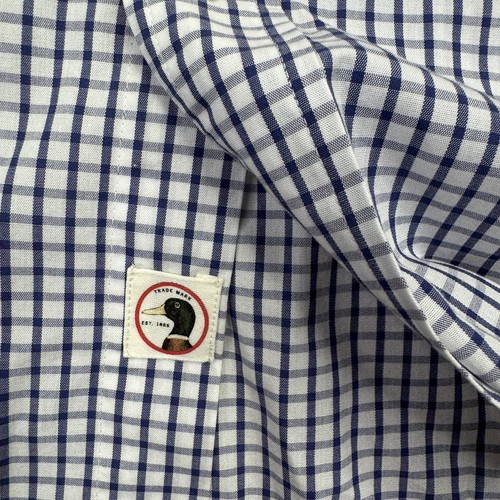 Camicia uomo abbottonata testa d'anatra nuova taglia small blu bianca quadri manica lunga - Foto 6 di 19