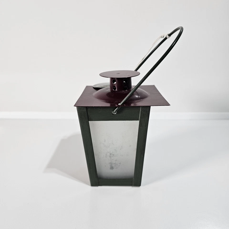 Christmas Lantern Snowman Hanging Candle Holder Frosted Glass - Image 2 of 4