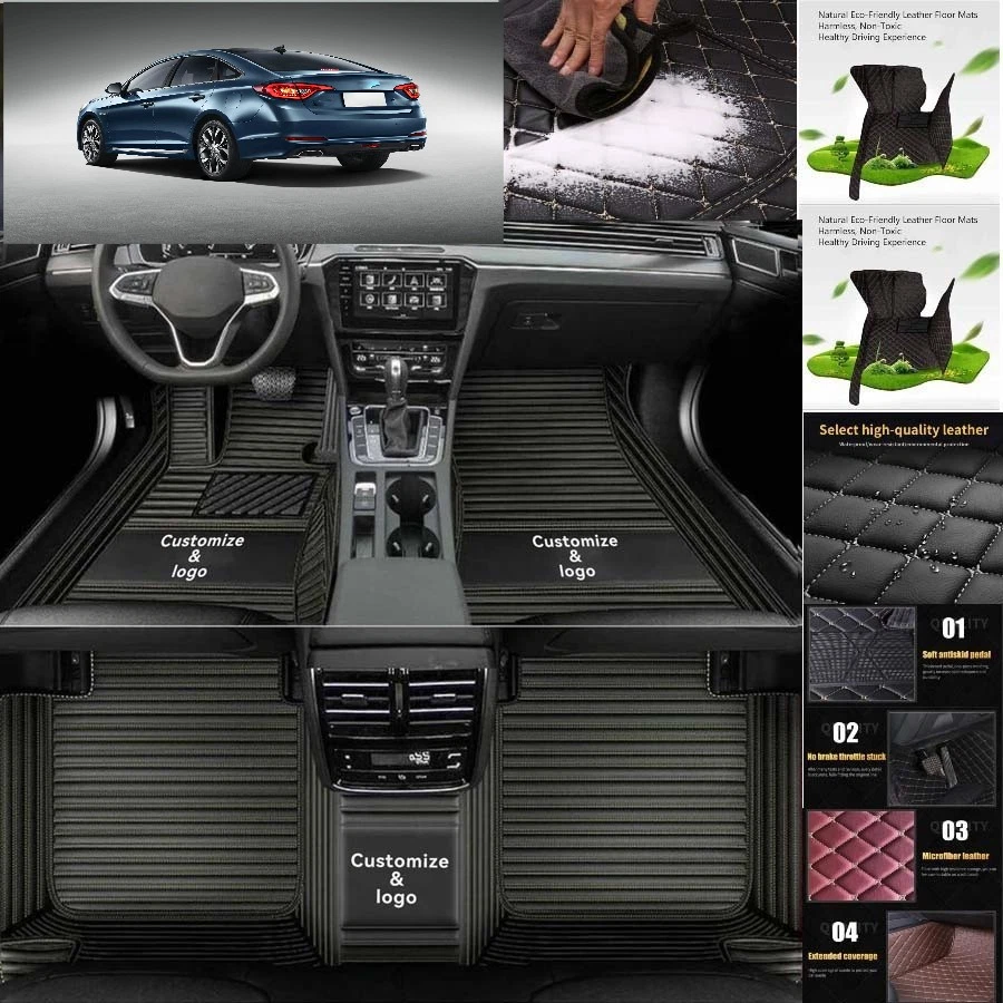 For Hyundai Sonata Car Floor Mats Carpets Cargo Liners Custom All Weather - Image 3 of 4