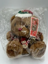 PBC International Tag Along Plush Christmas Bear New Wirh Tags