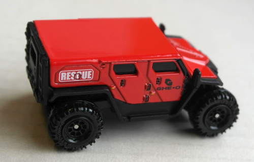 Matchbox Ghe-O Rescue rot/schwarz Geländewagen Allrad 4x4 Mattel MBX Auto Car - Picture 3 of 4