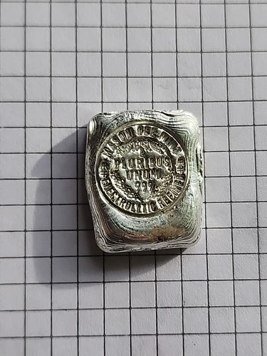 1 Oz Silver Art Bar MASON BEE MINT Hand Poured Chunker Recycled .999 Bullion 003