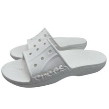Crocs Womens Shoes Baya Slide Sandals 9 White Flat Casual Cushioned Comfort New