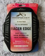 Armpocket Racer Edge Armband - Medium Strap Length - Black and Sliver - NEW