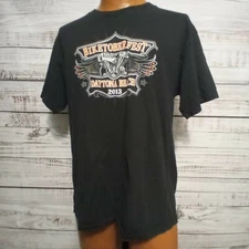 Biketoberfest T Shirt Mens L Black Daytona Beach 2013 Biker Motorcycle Rally 