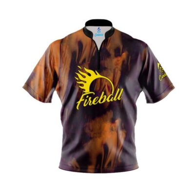 *FREE Custom Name & Logo* Ebonite Fireball Purple Gold Bowling Jersey Size S-5XL