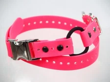 1" Pink Biothane Dog Buckle Bungee E-Collar Remote Trainer Quick Snap Strap