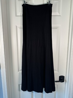 Vivienne Vivienne Tam Jersey Knit Maxi Skirt Black Causal Stretch Size  Small