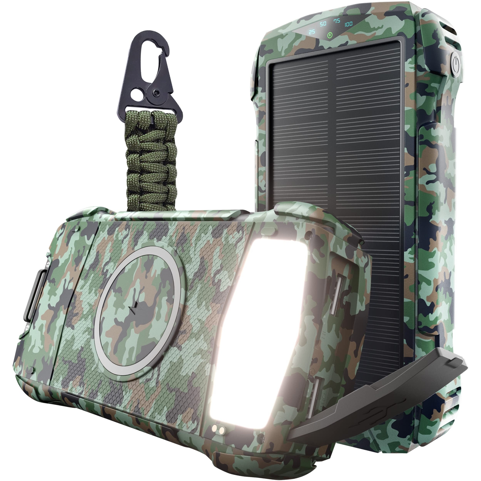Solar Charger 20000mAh, Solar Power Bank 4 Outputs External Battery Pack USB ...