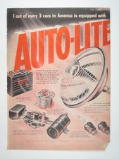 Auto-lite Vintage 1950s Advertising Print Car Accessories Batteries Wire Mod Auto-lite Vintage 1950s Advertising Print Car Accessories Batteries Wire Mod