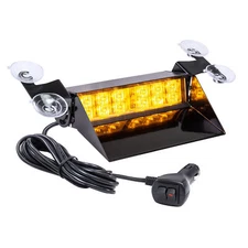 12W Amber LED Strobe Warning Dash Lights for Emergency Vehicles Cars Trucks