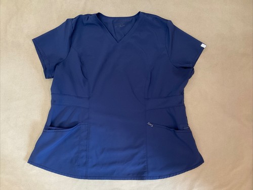 Cherokee Infinity 3XL Scrub Top Navy Blue Active Stretch - 第 1/5 張圖片