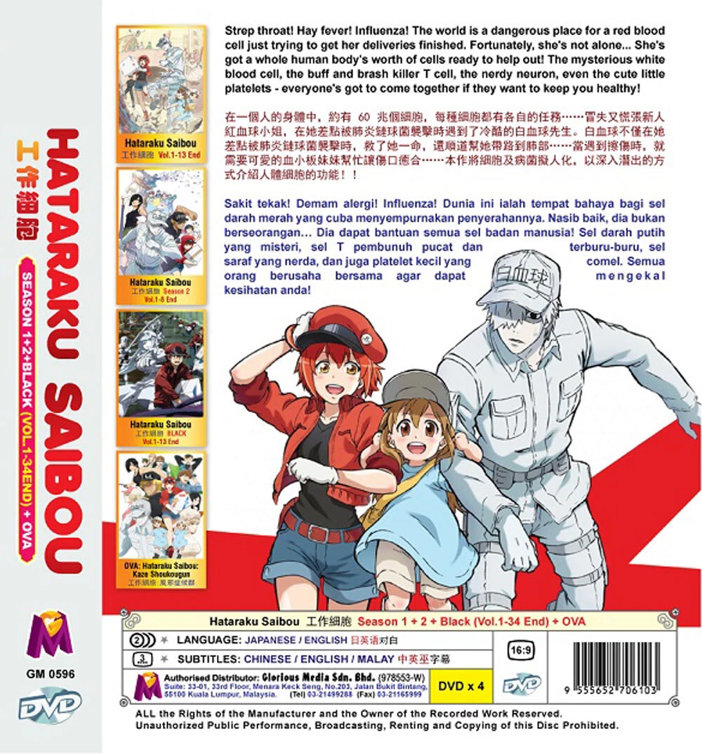 ANIME DVD HATARAKU SAIBOU! SEASON 1-2 + BLACK VOL.1-34 END + OVA *ENGLISH  DUB*