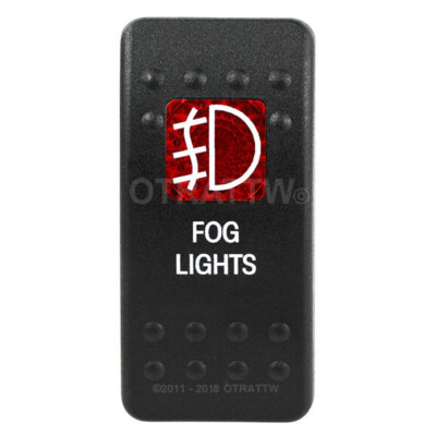 OTRATTW Carling Technologies Contura II Rocker Switch, FOG LIGHTS, RED LENS