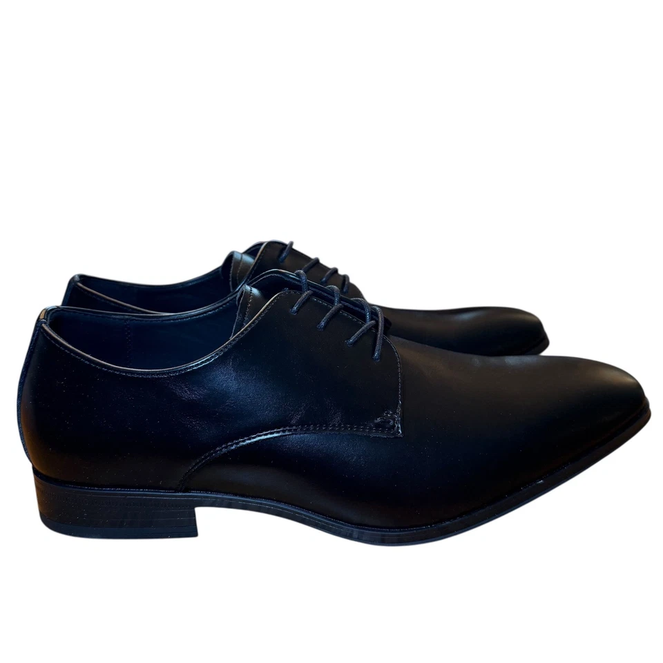 Zapatos de vestir Oxford Perry Ellis Portfolio de cuero negro talla 9,5 nuevos en caja Foto 2 de 4