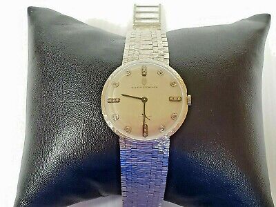 Vintage Nivada Grenchen Croton 14K White Gold w/ Factory Vintage Nivada Grenchen Croton 14K White Gold w/ Factory