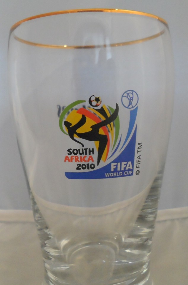 glass Quilmes Beer gold rim logo world South Africa 2010 from Argentina