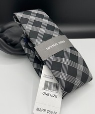 MICHAEL KORS Men's Silk Blend Tie  Black  Lombard Check  NEW MSRP: 69.50