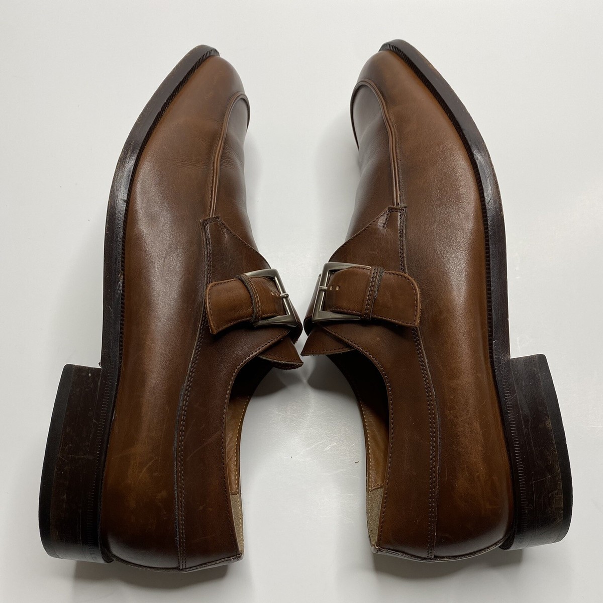 Florsheim Monk Strap Brown Leather Men’s Shoes size 8.5 D Florsheim Sorrento Plain Toe Single Monk Strap Slip On mens  main image 3