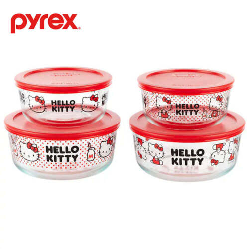 Pyrex Mickey Hello Kitty Star Wars 8pcs Glass Lock Containers Food Storage Lid - Picture 14 of 30