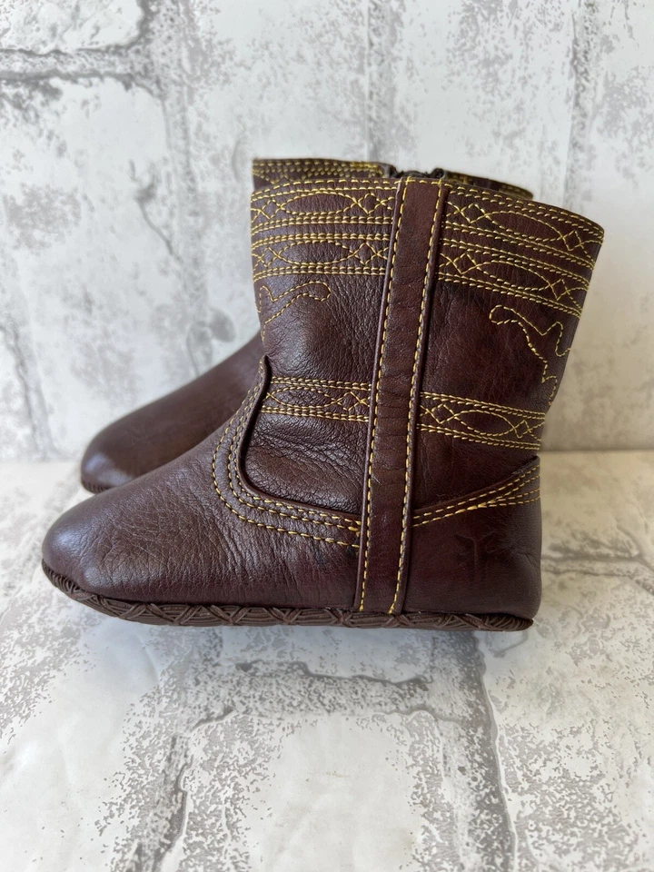 Frye Baby ребенка ясельного возраста кожи ковбойские ботинки ботинок туфли молодежный размер 3 коричневый - Изображение 3 из 4