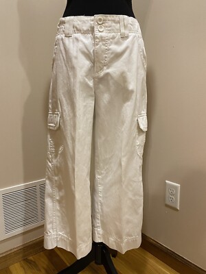Lee Relaxed Fit Mid Rise Women's Capri White Size Medium