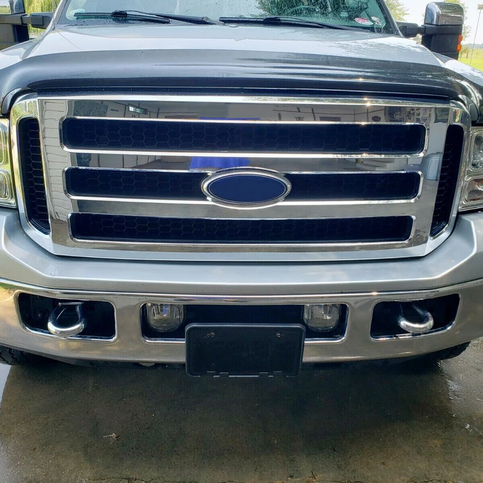 Хромированная передняя решетка в виде сетки для Ford F250 F350 F-250 F-350 Super Duty 05-07 - Изображение 4 из 4