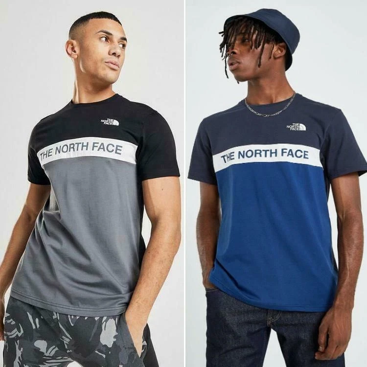 North face colour sales block t shirt