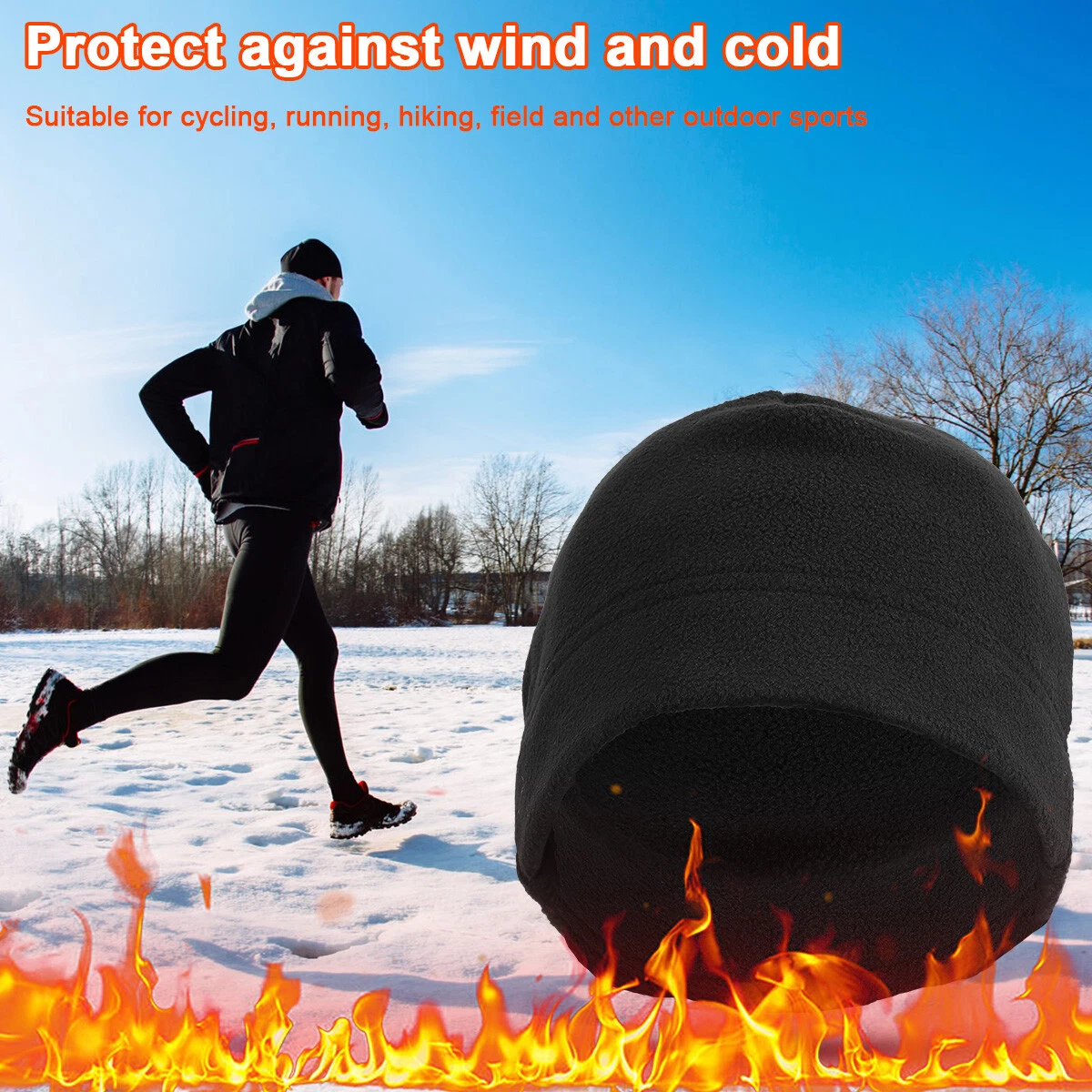 Condor Outdoor Black Cold Weather Micro Fleece Beanie Winter Hat