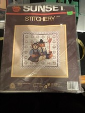 American Gothic Bears Embroidery Stitch Kit 2623 Farmers 1985 NOS 12x12 Vintage
