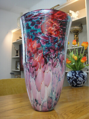 Luxus Vase Kristall Glas Kunst Murano Stil Kristallvase Blumenvase Glasvase Edel