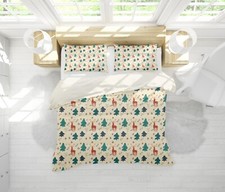 3D Deers Pines Pattern Colorful Quilt Cover Set Duvet Cover Bedding Pillowcases