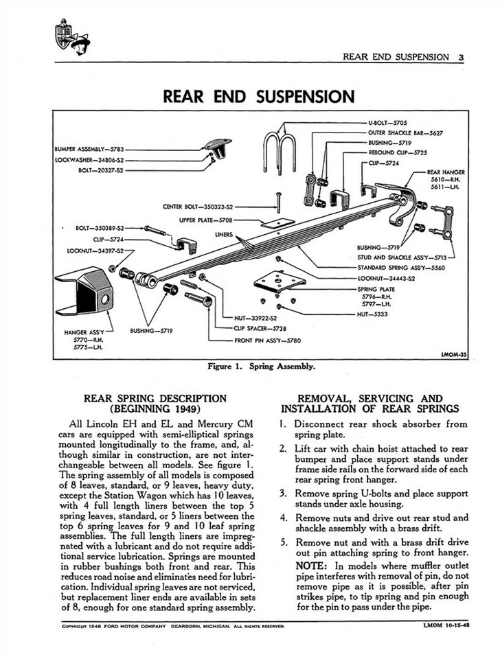 1949 1950 1951 Lincoln Mercury Shop Service Repair Manual Book Engine Drivetrain - Image 4 of 4