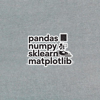 Pandas Numpy Sklearn Matplotlib - Data Science Coding Sticker for Laptops #4022