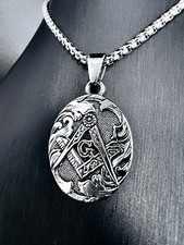 Tribal Spirit Freimaurer Anhänger Edelstahl Kette Vintage Schmuck Biker 271A