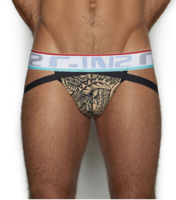 C-IN2 SCREENSHOT JOCK WARRIOR TATTOOS, Jockstrap Medium, New