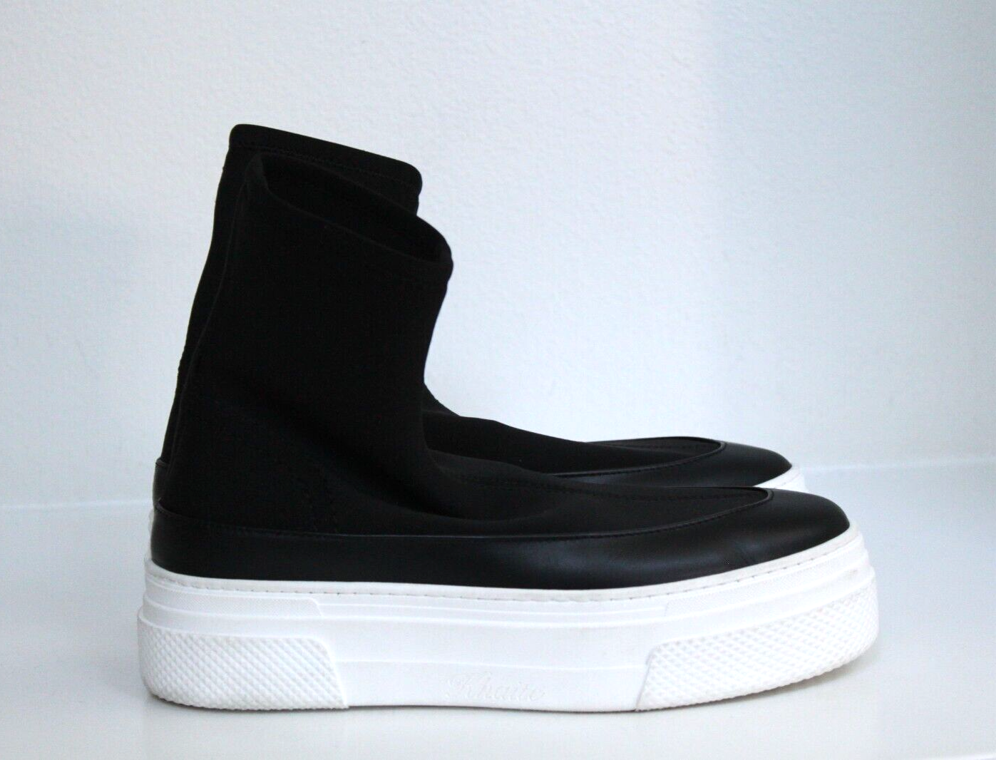 SAOLA tg 9 5 40 5 KHAITE Ludlow nero calzino elasticizzato suola logo gomma sneakers pull on