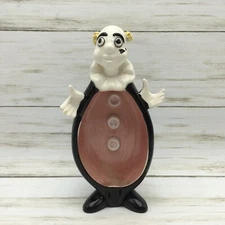 Vintage Ceramic Spaghetti Trim Clown Ashtray Figurine