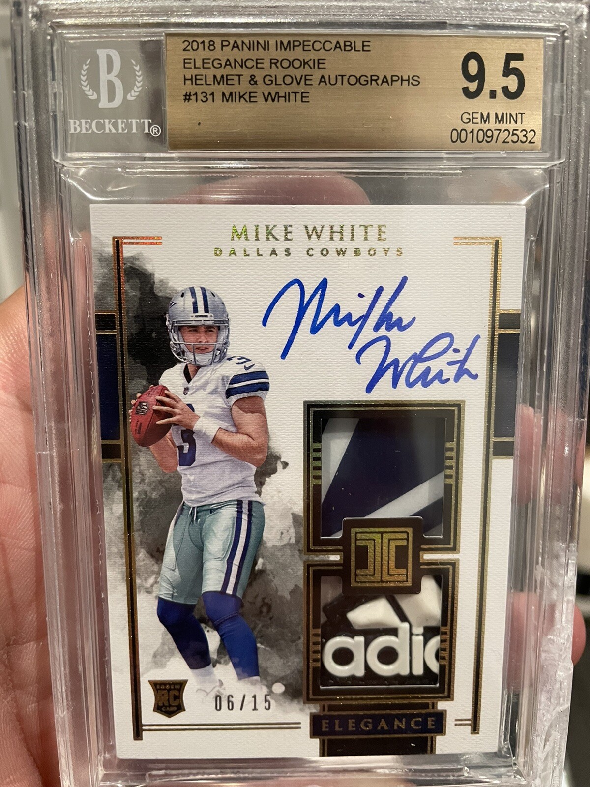 Mike White 2018 impeccable Rc /15 BGS grade 9.5/10 RPA | eBay