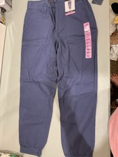 GAP Women  s Twill Joggers Pants Blue Taper Leg Elastic Waist Size Small NWT