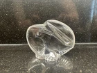 Steuben Crystal Art Vintage Clear Glass Eagle Signed Paperweight Hand Cooler