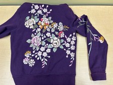 Vintage Y2K Lucky Brand Hoodie Womens S Embroidered Floral Full Zip